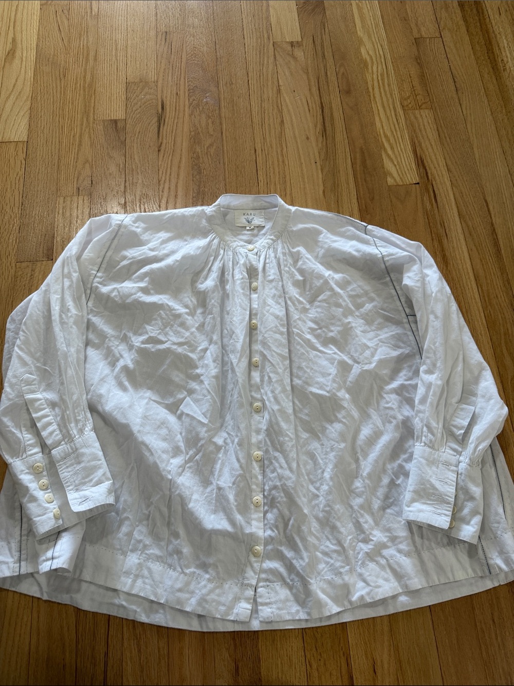 Karu White The Potter's Blouse Sz S
